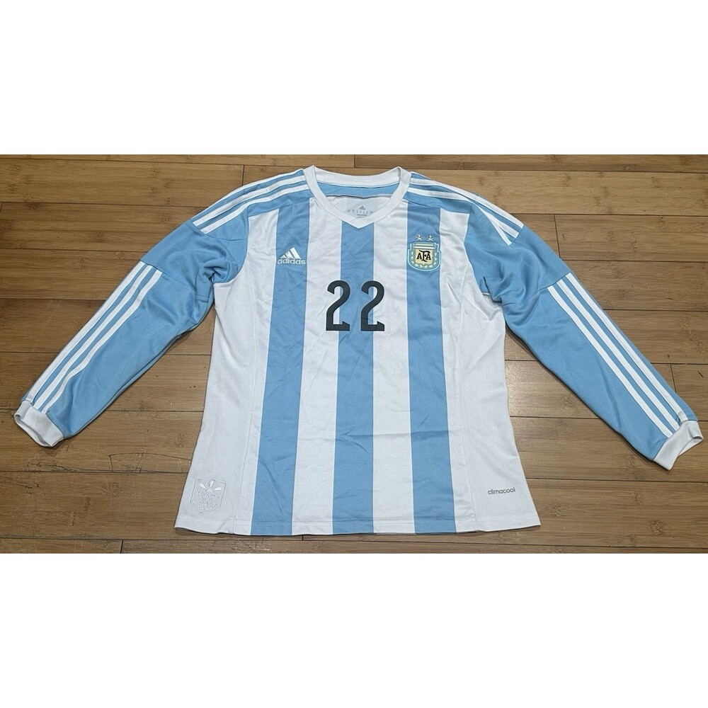 Adidas Argentina National Team Jersey Long Sleeve Men’s M Ezequiel Lavezzi #22